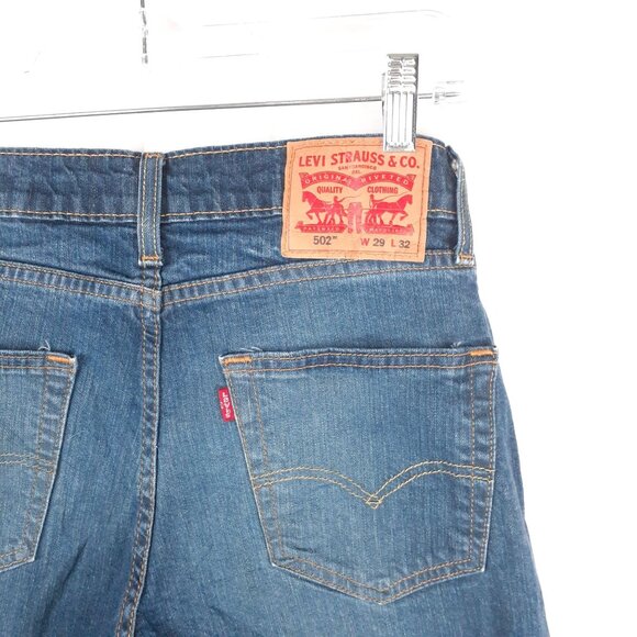 Levis Mens 502 Taper Fit Jeans Size 29W 32L Medium Wash Denim - Picture 13 of 13